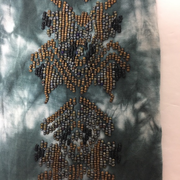 CHASER Tie Dye Kimono Open Cadigan Duster Beaded Sleeves BOHO Small - Picture 8 of 12